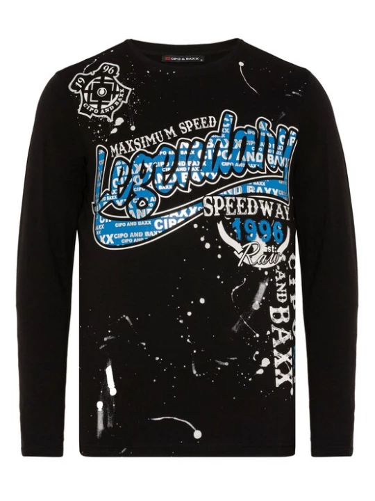 Foto van product CIPO & BAXX Shirt blauw / zwart / wit