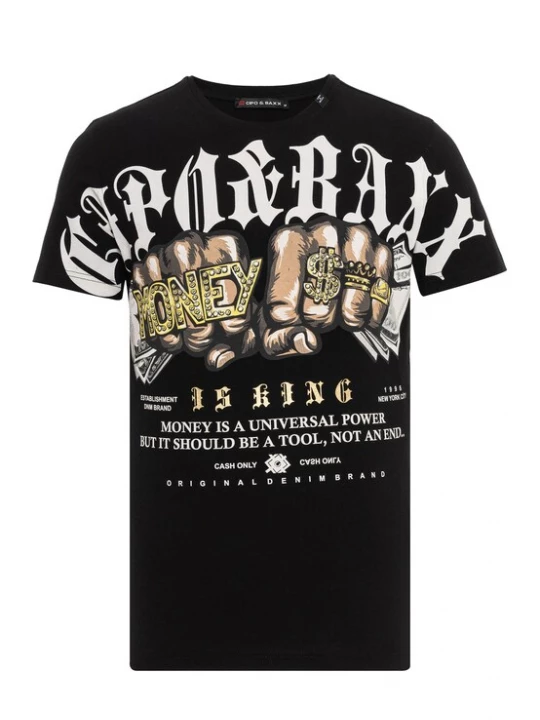 Foto van product CIPO & BAXX Shirt bruin / geel / zwart / wit