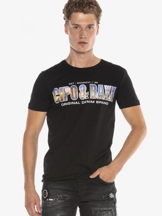 Foto van product CIPO & BAXX Shirt 'CT600' gemengde kleuren / zwart