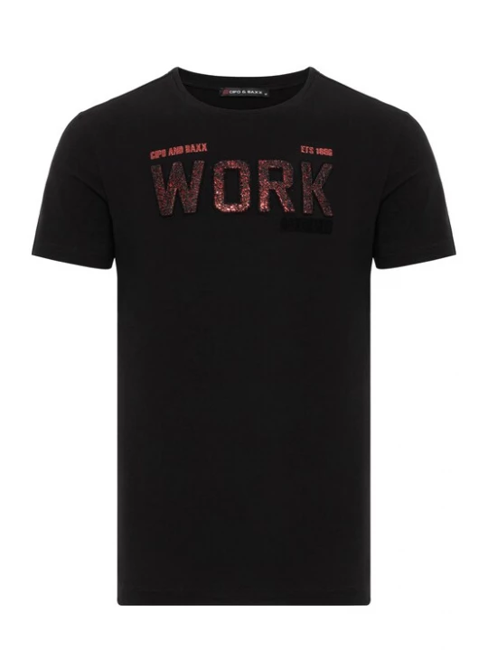 Foto van product CIPO & BAXX Shirt donkerrood / zwart