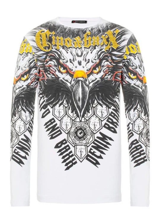 Foto van product CIPO & BAXX Shirt geel / antraciet / oranje / wit