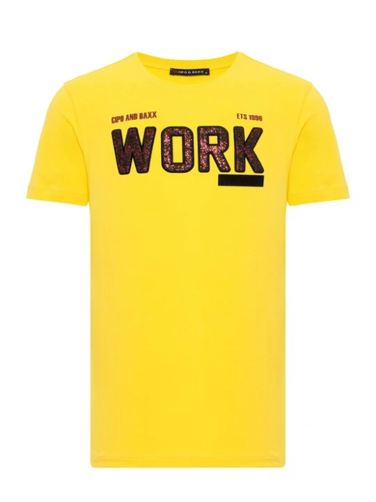 Foto van product CIPO & BAXX Shirt geel / donkerrood