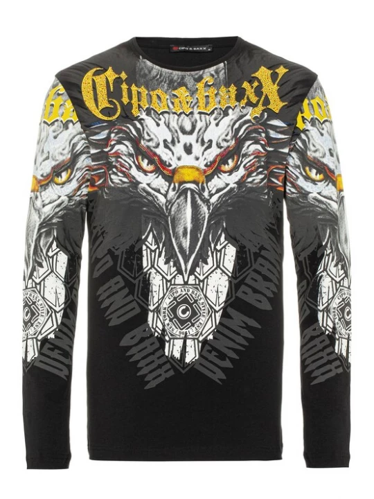 Foto van product CIPO & BAXX Shirt geel / grijs / zwart / wit