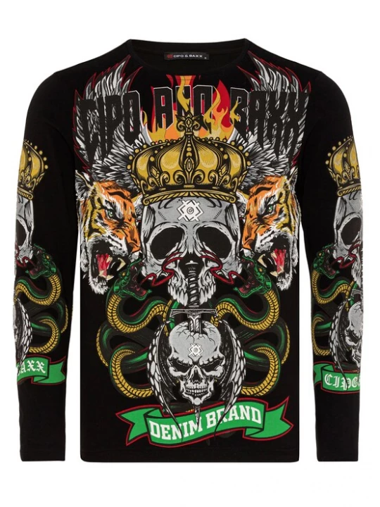 Foto van product CIPO & BAXX Shirt geel / groen / zwart