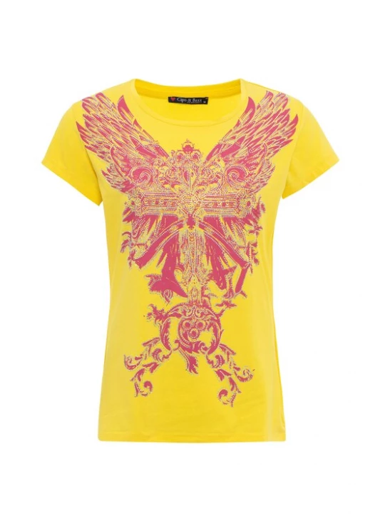 Foto van product CIPO & BAXX Shirt geel / pink / zilver