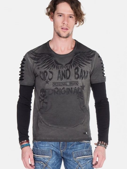 Foto van product CIPO & BAXX Shirt grijs / antraciet