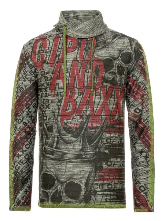 Foto van product CIPO & BAXX Shirt grijs / antraciet / kiwi / donkerrood