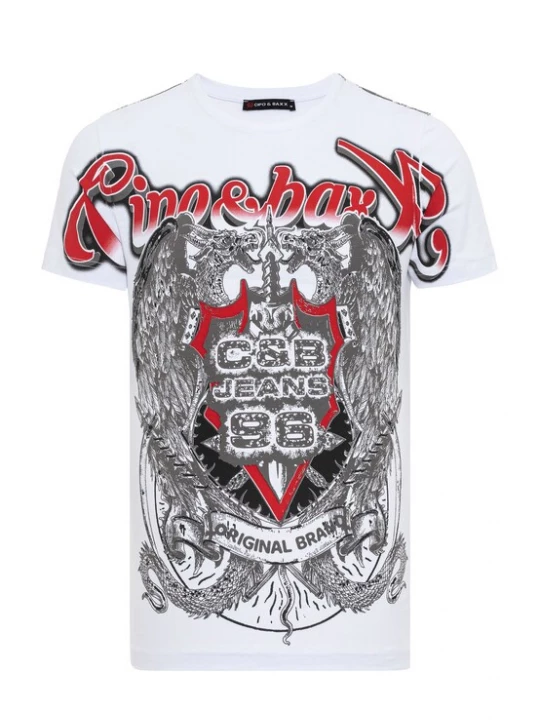 Foto van product CIPO & BAXX Shirt grijs / rood / wit