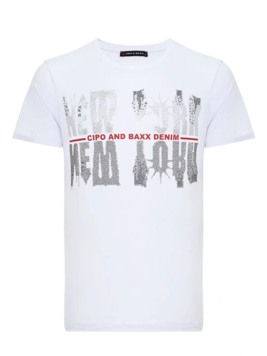 Foto van product CIPO & BAXX Shirt grijs / rood / wit
