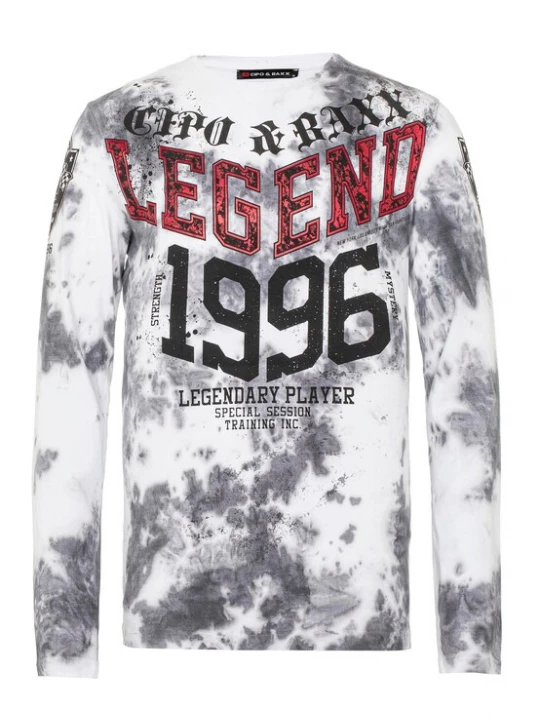 Foto van product CIPO & BAXX Shirt grijs / rood / wit