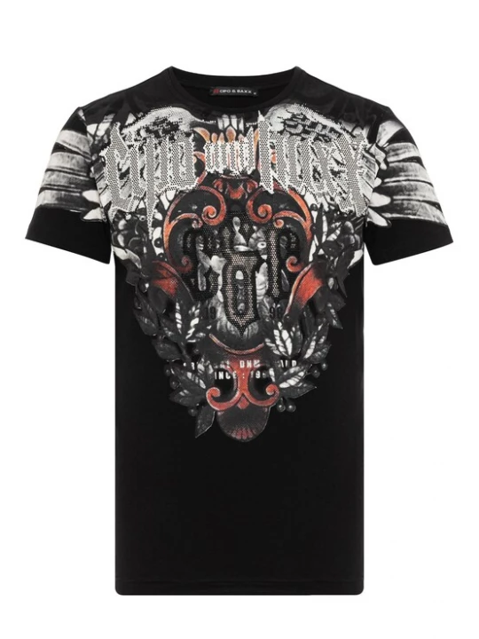 Foto van product CIPO & BAXX Shirt grijs / rood / zwart