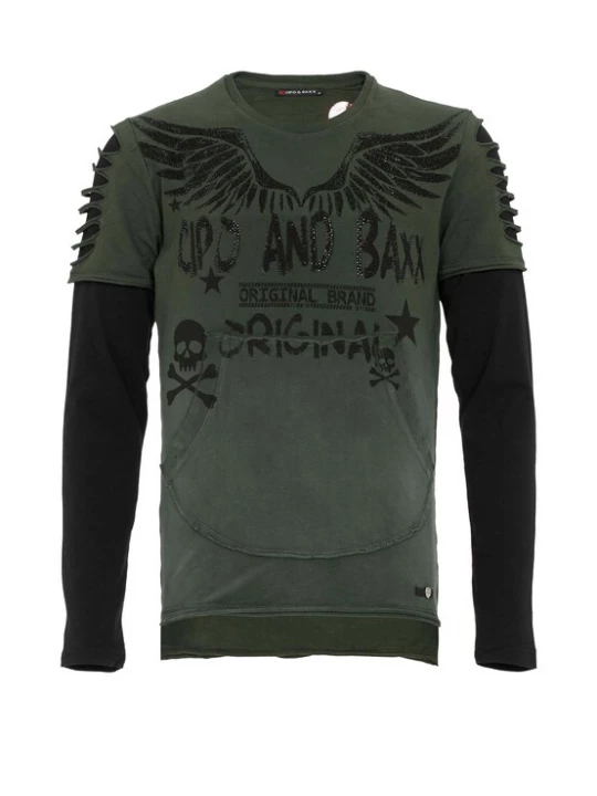 Foto van product CIPO & BAXX Shirt kaki / zwart