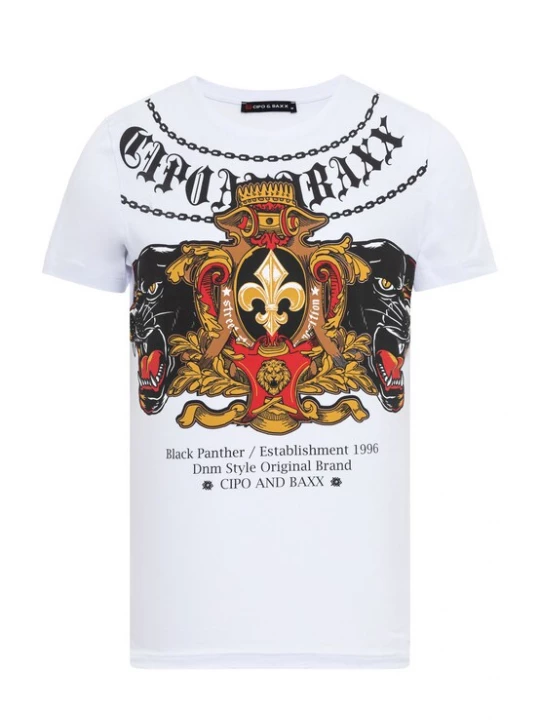 Foto van product CIPO & BAXX Shirt lichtbruin / rood / zwart / wit