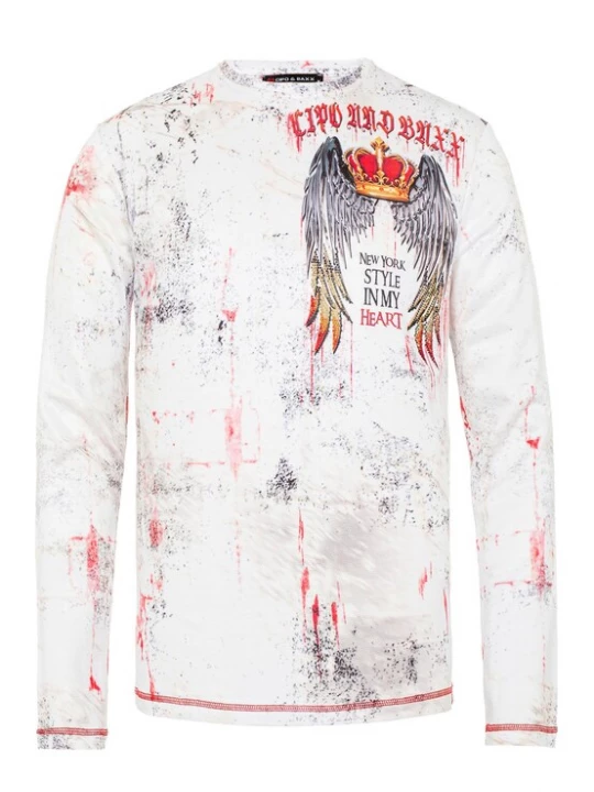 Foto van product CIPO & BAXX Shirt lila / rood / zwart / wit