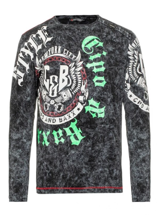 Foto van product CIPO & BAXX Shirt limoen / zwart / wit