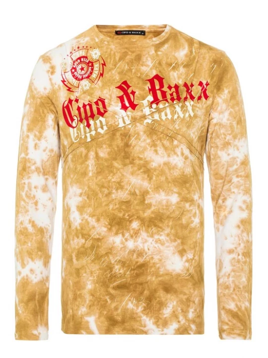 Foto van product CIPO & BAXX Shirt mosterd / rood / wit