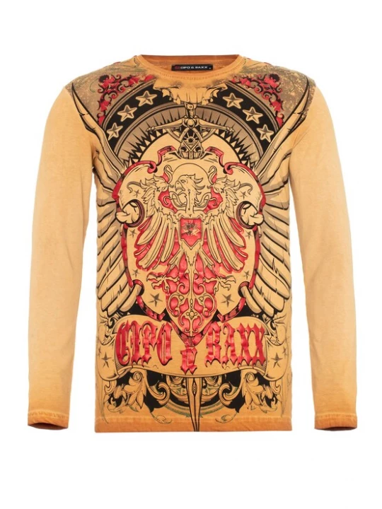 Foto van product CIPO & BAXX Shirt oranje / rood / zwart
