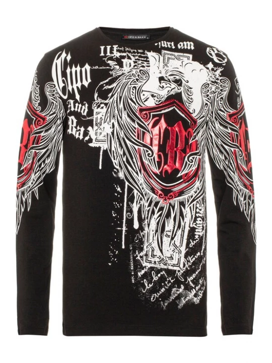 Foto van product CIPO & BAXX Shirt rood / zwart / wit