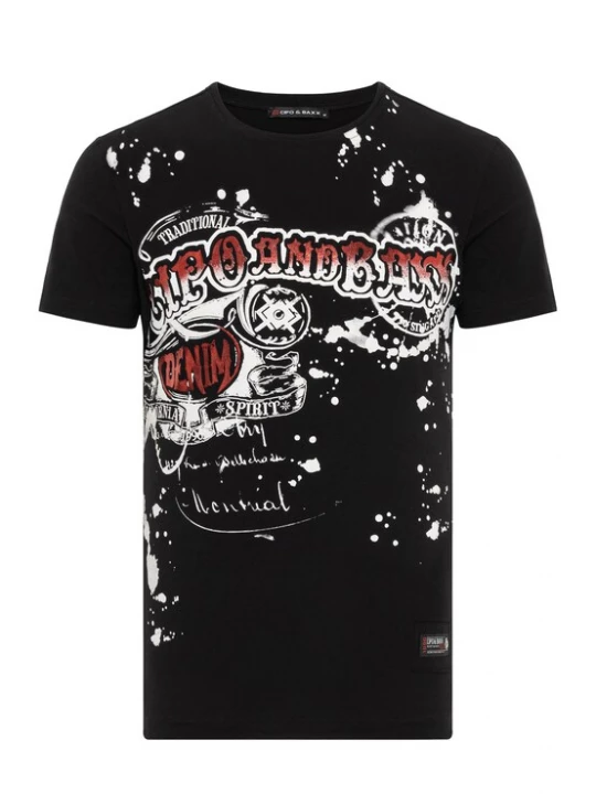 Foto van product CIPO & BAXX Shirt rood / zwart / wit