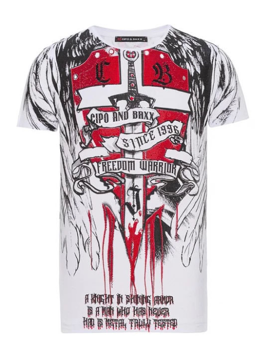 Foto van product CIPO & BAXX Shirt rood / zwart / wit