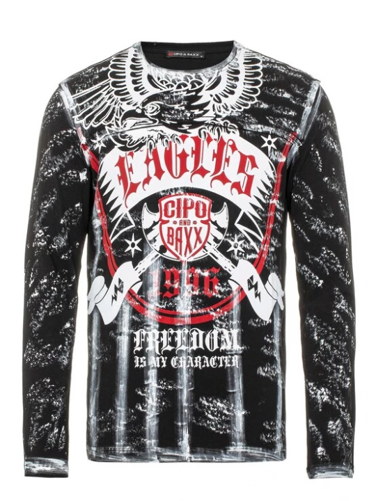 Foto van product CIPO & BAXX Shirt rood / zwart / wit
