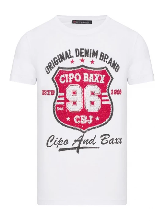 Foto van product CIPO & BAXX Shirt rood / zwart / wit