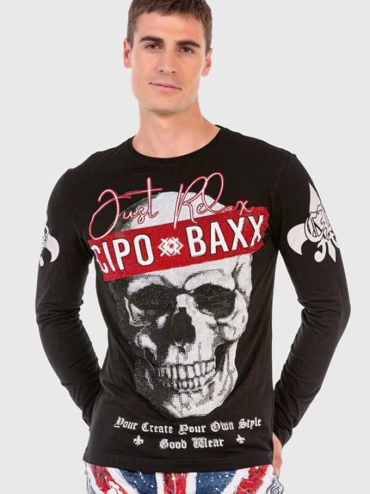 Foto van product CIPO & BAXX Shirt rood / zwart / wit
