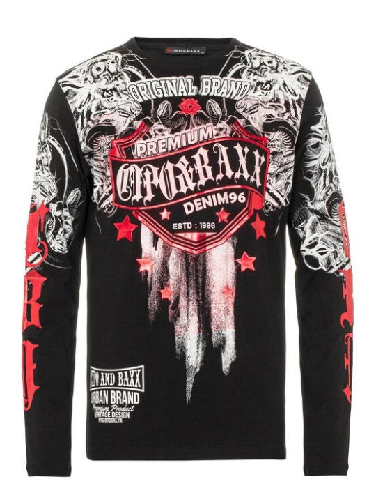 Foto van product CIPO & BAXX Shirt rood / zwart / wit