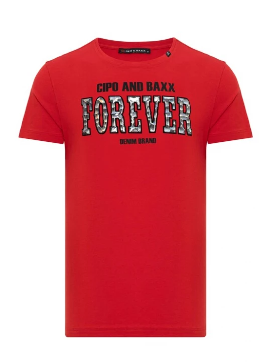Foto van product CIPO & BAXX Shirt rood / zwart / wit