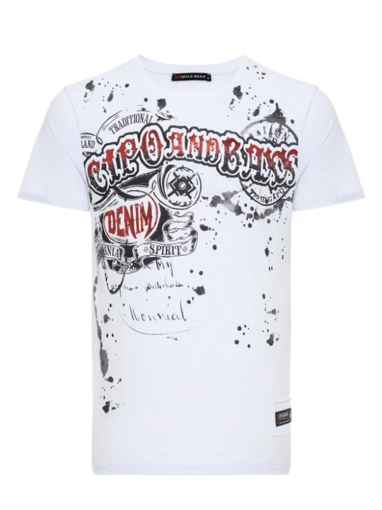 Foto van product CIPO & BAXX Shirt rood / zwart / wit