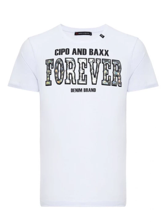 Foto van product CIPO & BAXX Shirt zwart / zilver / wit