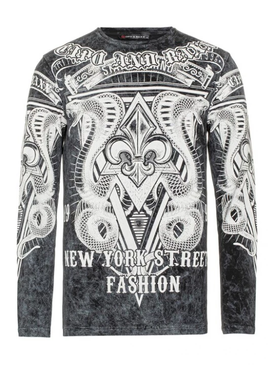 Foto van product CIPO & BAXX Sweatshirt antraciet / zwart / wit