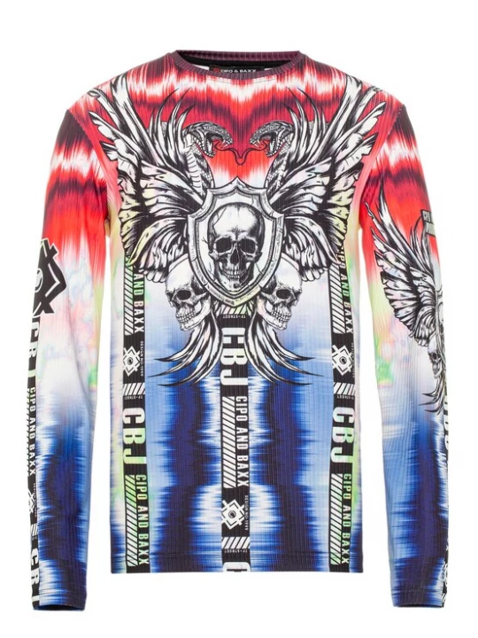 Foto van product CIPO & BAXX Sweatshirt blauw / rood / zwart / wit