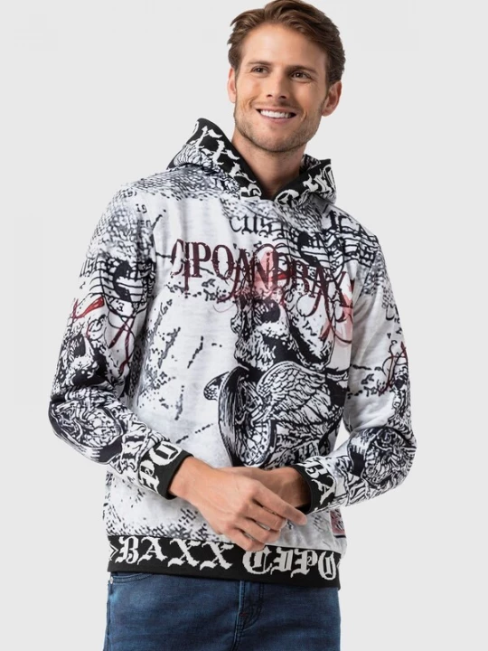 Foto van product CIPO & BAXX Sweatshirt bordeaux / zwart / wit