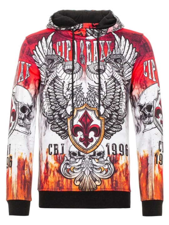 Foto van product CIPO & BAXX Sweatshirt donkeroranje / rood / zwart / wit