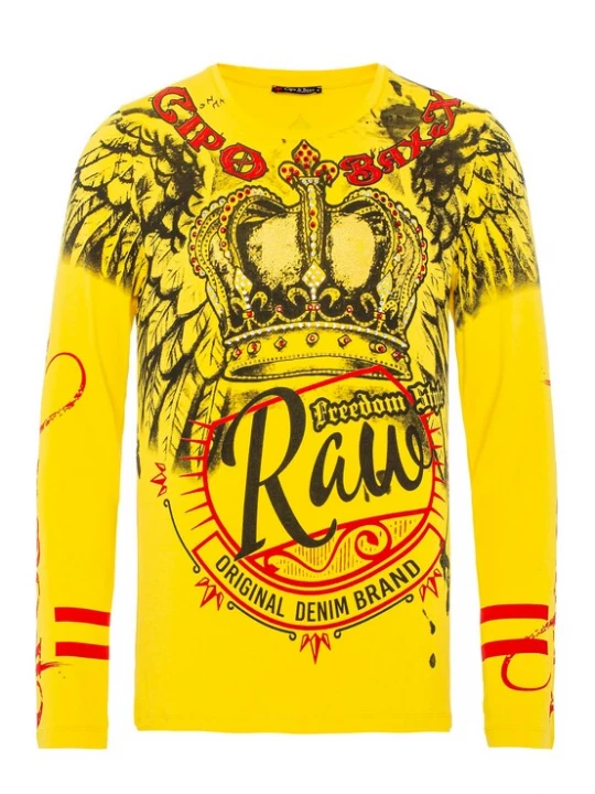 Foto van product CIPO & BAXX Sweatshirt geel / rood / zwart