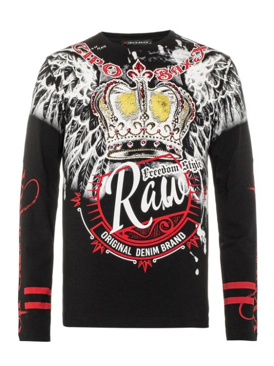 Foto van product CIPO & BAXX Sweatshirt geel / rood / zwart / wit
