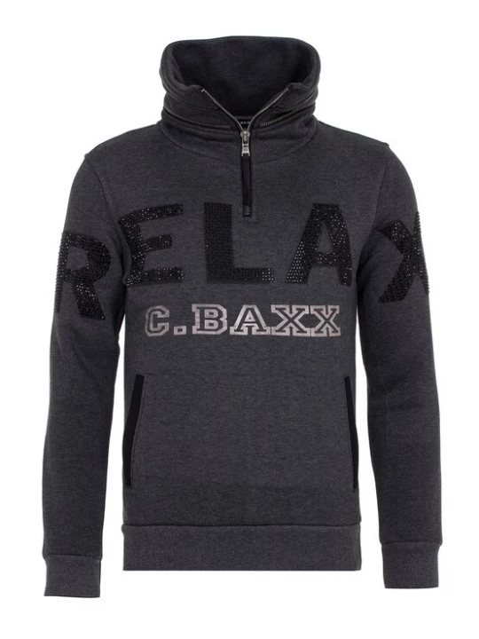Foto van product CIPO & BAXX Sweatshirt grijs gemêleerd / zwart