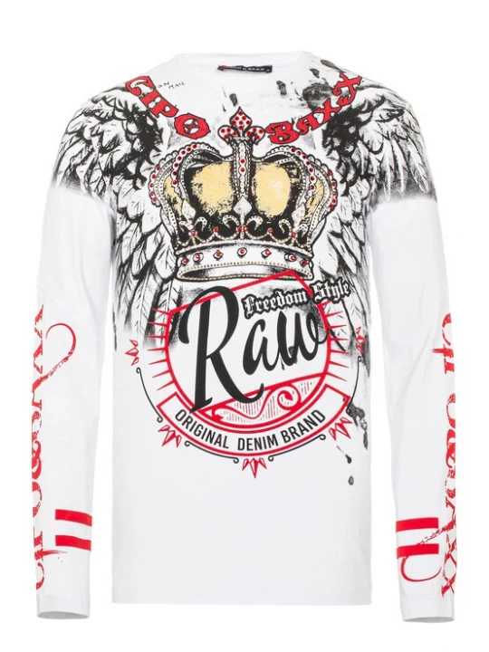 Foto van product CIPO & BAXX Sweatshirt rood / zwart / wit