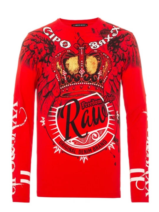 Foto van product CIPO & BAXX Sweatshirt rood / zwart / wit