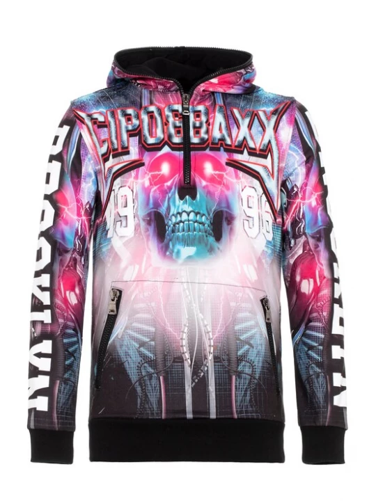 Foto van product CIPO & BAXX Sweatshirt turquoise / pink / zwart / wit