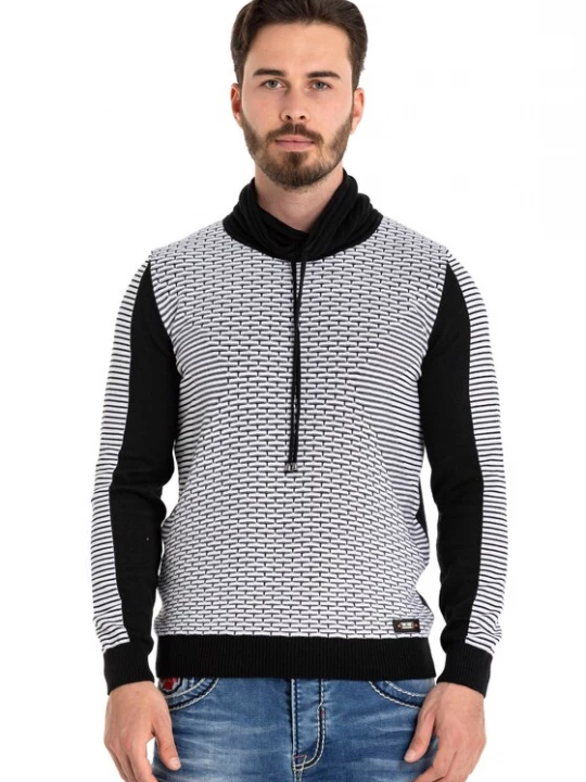 Foto van product CIPO & BAXX Trui zwart / wit