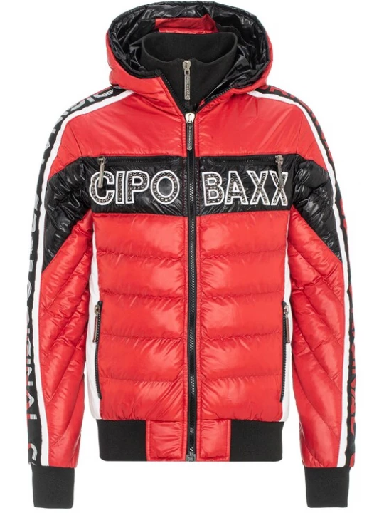 Foto van product CIPO & BAXX Tussenjas rood / zwart / wit