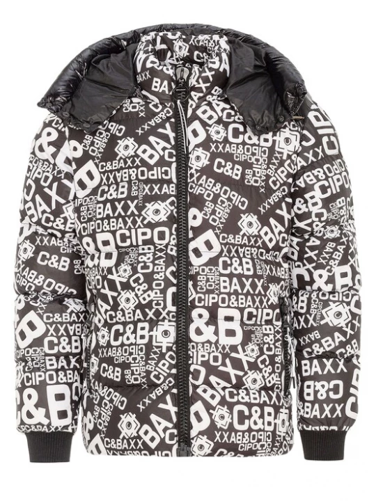 Foto van product CIPO & BAXX Winterjas donkergrijs / wit