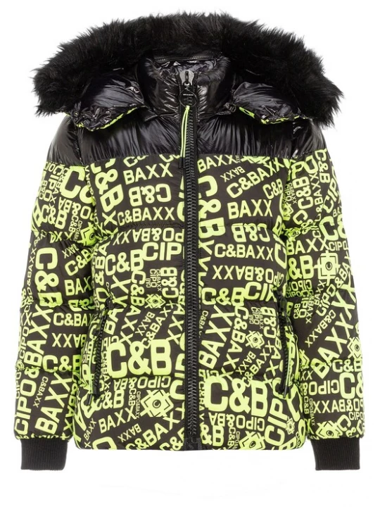 Foto van product CIPO & BAXX Winterjas neongroen / zwart