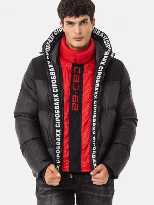 Foto van product CIPO & BAXX Winterjas zwart / wit