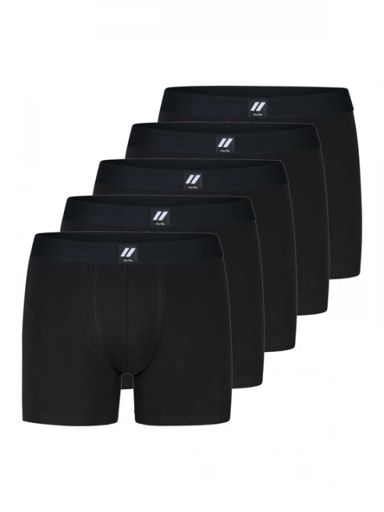 Foto van product City Life Boxershorts 'City Life 5-pack men's jersey trunks boxer shorts economy pack M - XXL' zwart