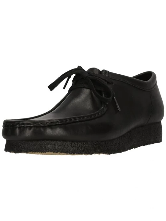 Foto van product CLARKS Veterschoen 'Wallabee Black Leather' zwart