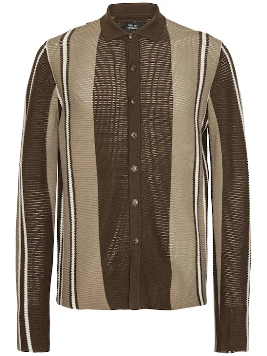 Foto van product Clean Cut Copenhagen Gebreid vest 'Buckley' sand / donkerbruin / wit