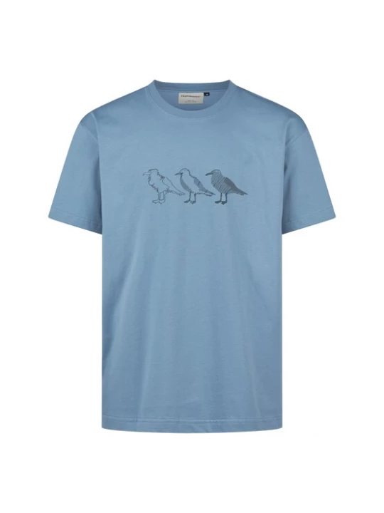 Foto van product Cleptomanicx Shirt 'Classic Tee Scribble Gull' lichtblauw